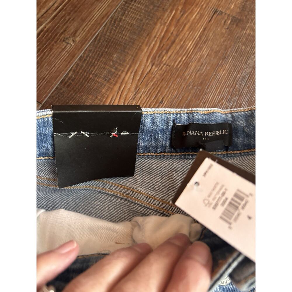 NWT Banana Republic Skirt Womens 4 Blue Denim Button Front Pockets Jean - Picture 4 of 7